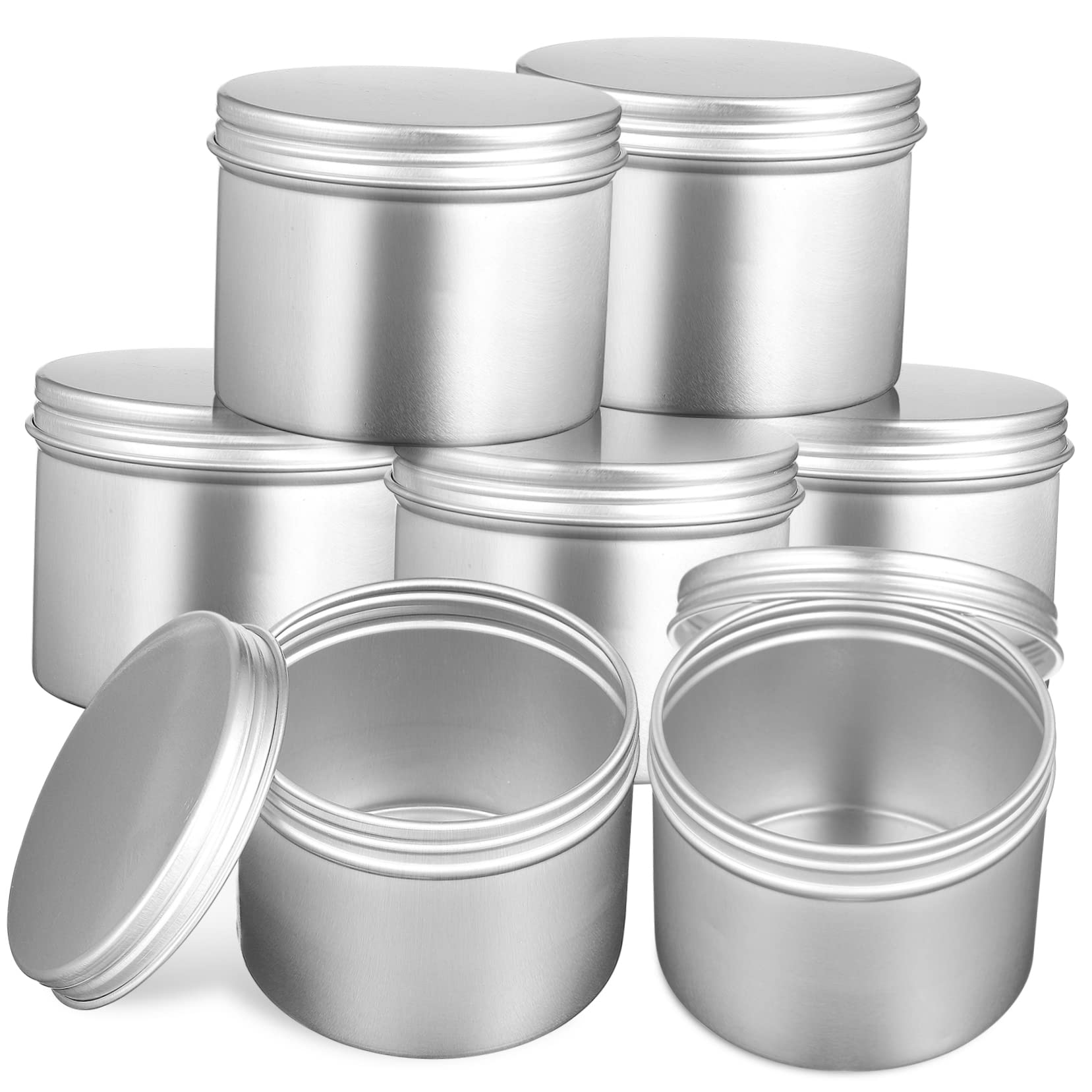 IWOWHERO 20 Pcs 100ml Round Aluminum Tin Cans with Screw Lids for Storing Candles Cosmetics and Candies for Crafts and Organization