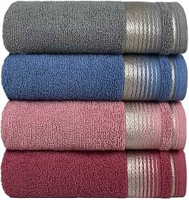 Kit Com 4 Toalhas de Rosto Gigante Alta Absorção Sublime 45x70cm - Central Toalhas (KIT 1)