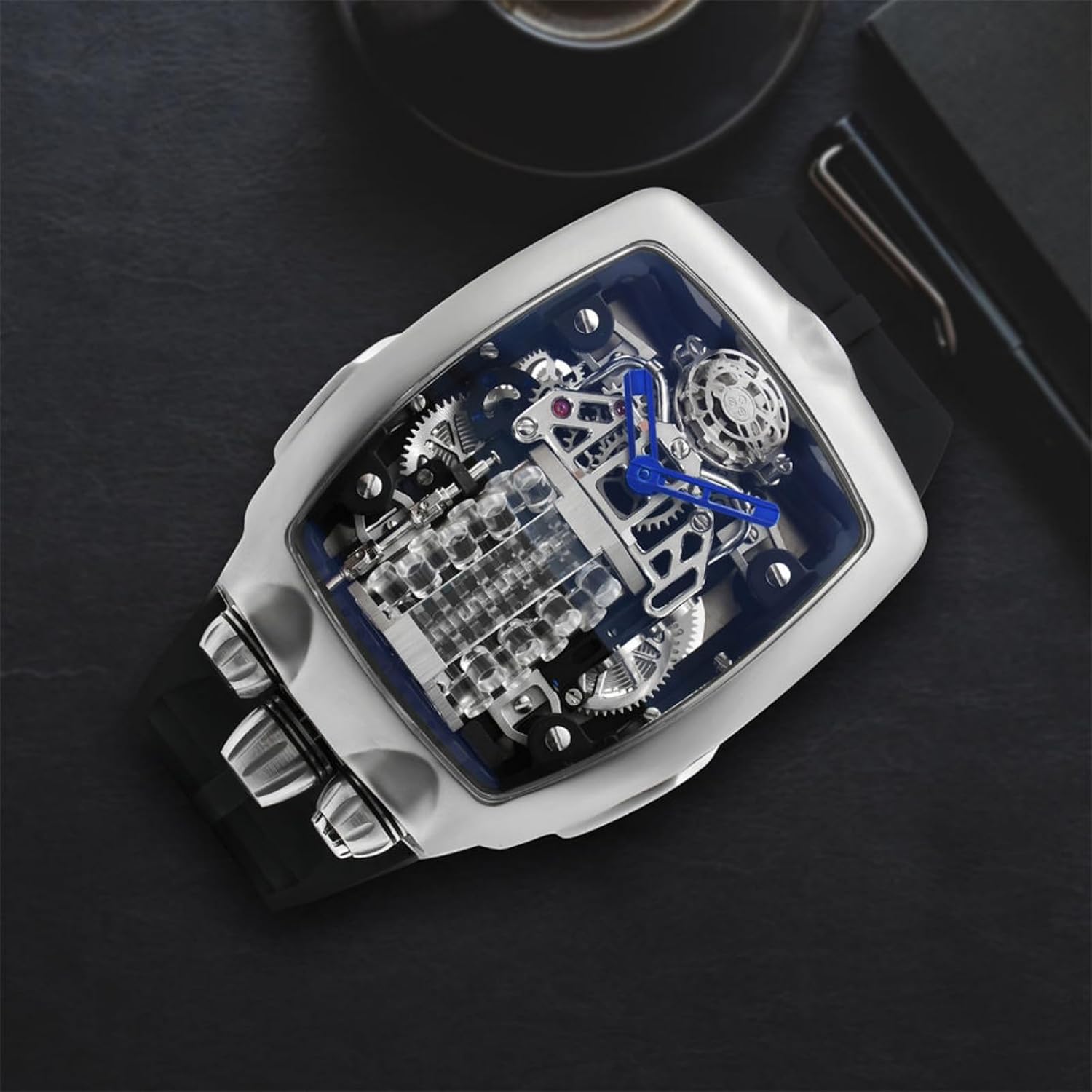 SEAKOSS Mens Watches Engine Design Luxury Military Sport Men NH05 Automatic Watch Waterproof Mechanical Watches Men montre homm