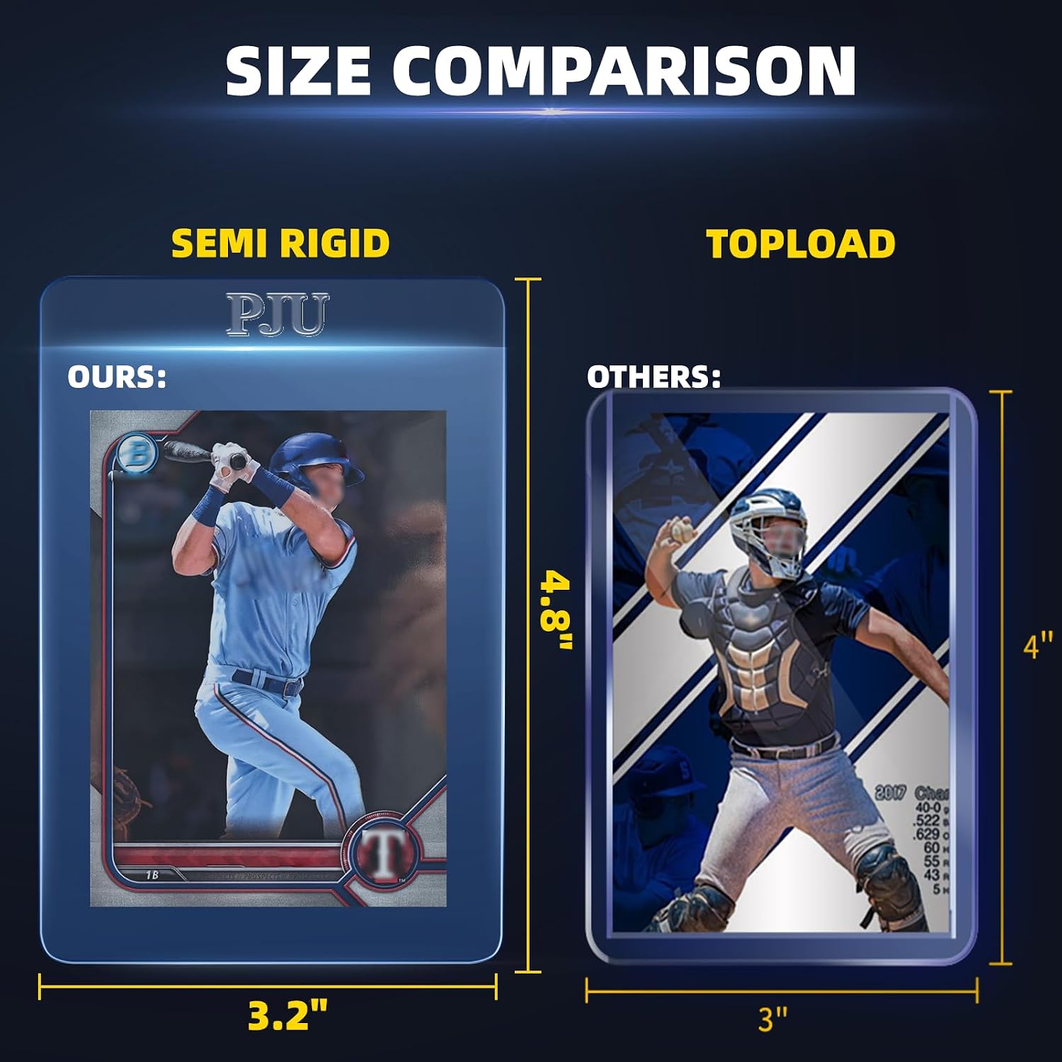 1000ct Semi Rigid Card Holders & 1000ct Card Sleeves for PSA, SGC, BGS, CSG Graded Card Submissions, Semi Rigid Baseball Cards Sleeves Protectors, PSA Graded Trading Cards Sleeve thumbnail
