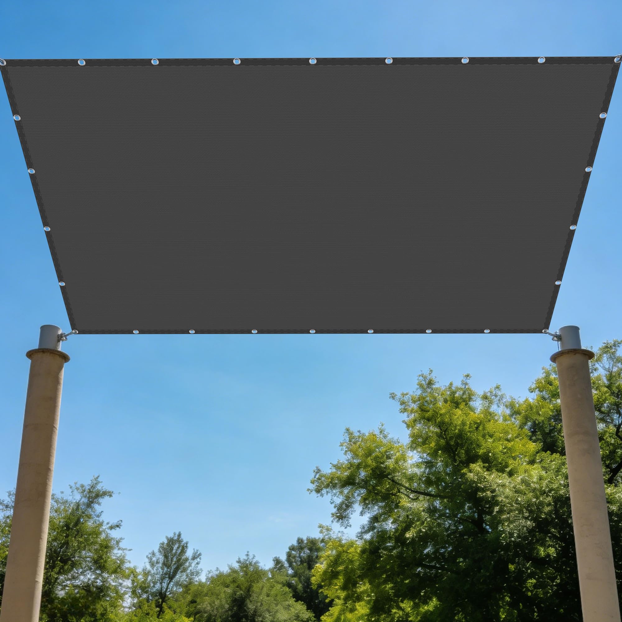 Voile d'ombrage rectangulaire pour patio bâche de jardin imperméable 1.5 x 1.5 m gris