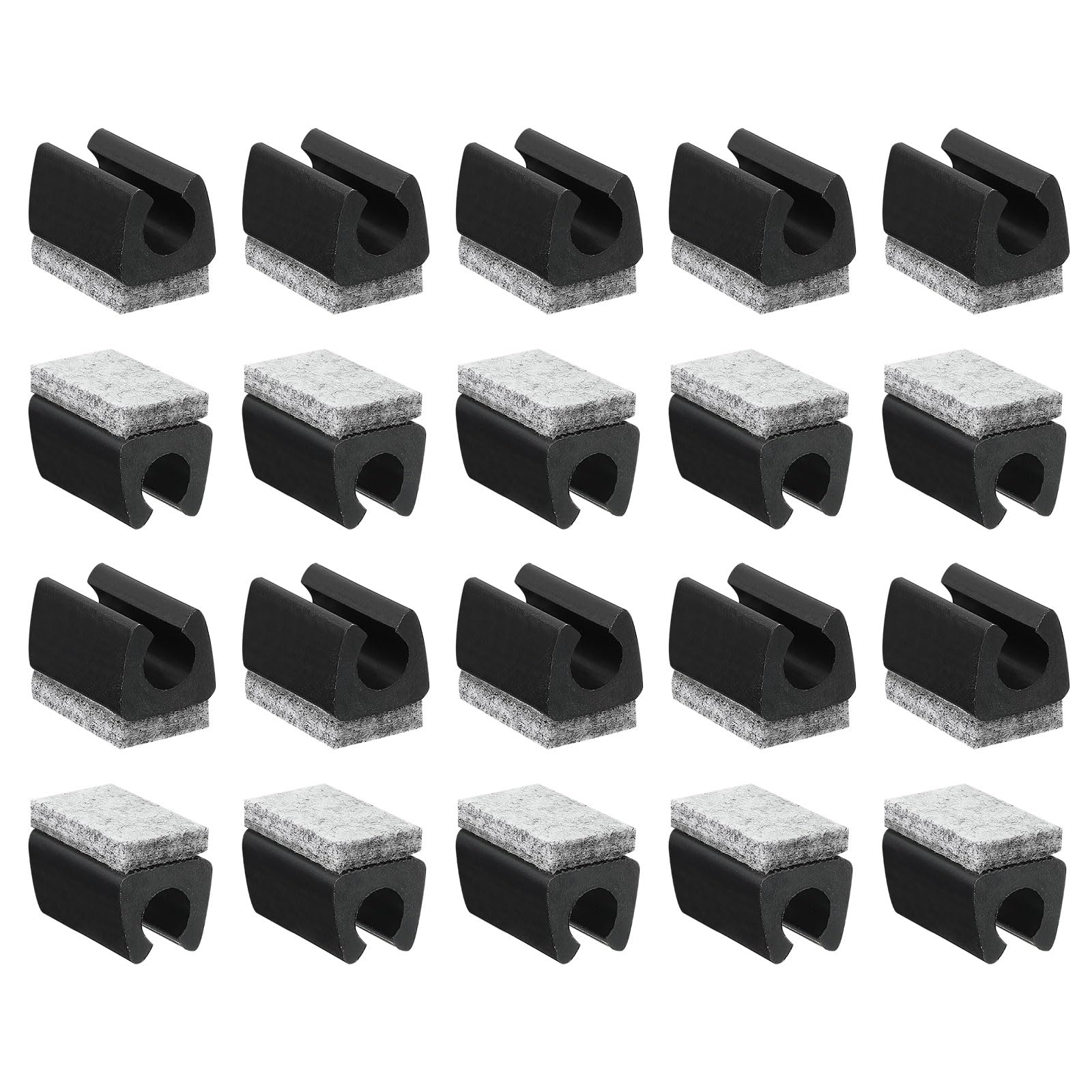 Evita arañazos con las tapas para patas de silla uxcell en forma de U con fieltro negro, 20 uds