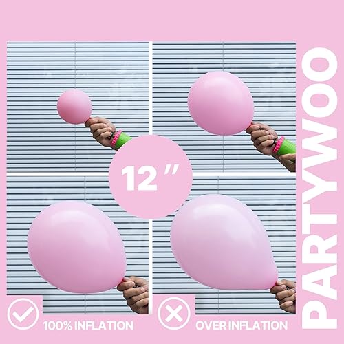 Miniatura 6 de PartyWoo Kit de Guirnalda de Arco de Globos Rosa Bebé 152 piezas, Diferentes Tamaños de 18, 12, 10, 5 Pulgadas, Globos Blancos Pastel Claro, Rosa