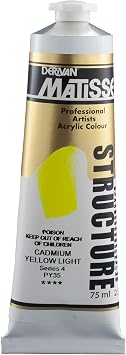 Matisse Structure Heavy Body Acrylic Paint High Viscosity Acrylics - 75 ml Tube - Cadmium Yellow Light