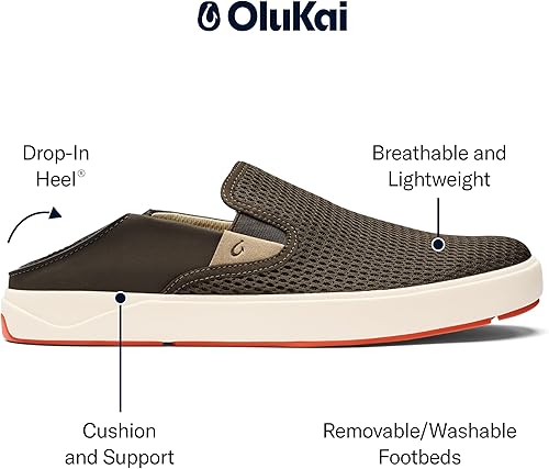 Miniatura 4 de OLUKAI Lae'ahi - Zapatos sin cordones para hombre, versátiles e informales, para uso diario, malla ligera y transpirable, uso durante todo el día y