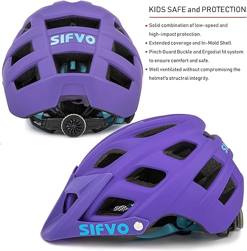 Miniatura 8 de Casco de bicicleta para niños, casco de bicicleta para niños y niñas de 8 años en adelante, con visera fresca, casco de bicicleta para niños, casco