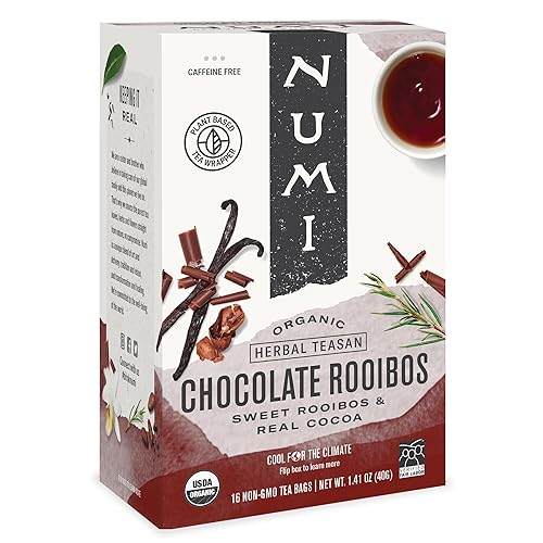Vista 15 de Numi - Té orgánico Rooibos, caja con 100 bolsas de tisana de hierbas (el embalaje puede variar)