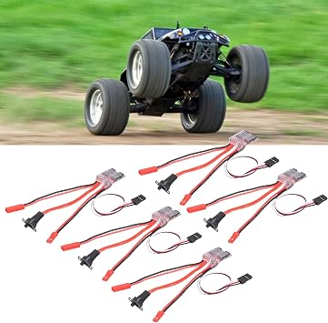 5Pcs RC Brushed ESC, 30A Brushed ESC with Brake Dual Way JST Interface High Efficiency Micro Brushed Speed Controller for 1/16 1/24 1/18 Car Model