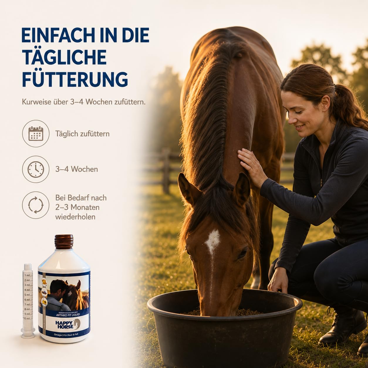Happy Horse Arthro Fit Liquid 500ml – MSM & Hyaluronsäure für Pferde | Gelenkpflege bei Arthrose & hoher Belastung | Unterstützt Beweglichkeit & Regeneration | Ergänzungsfuttermittel