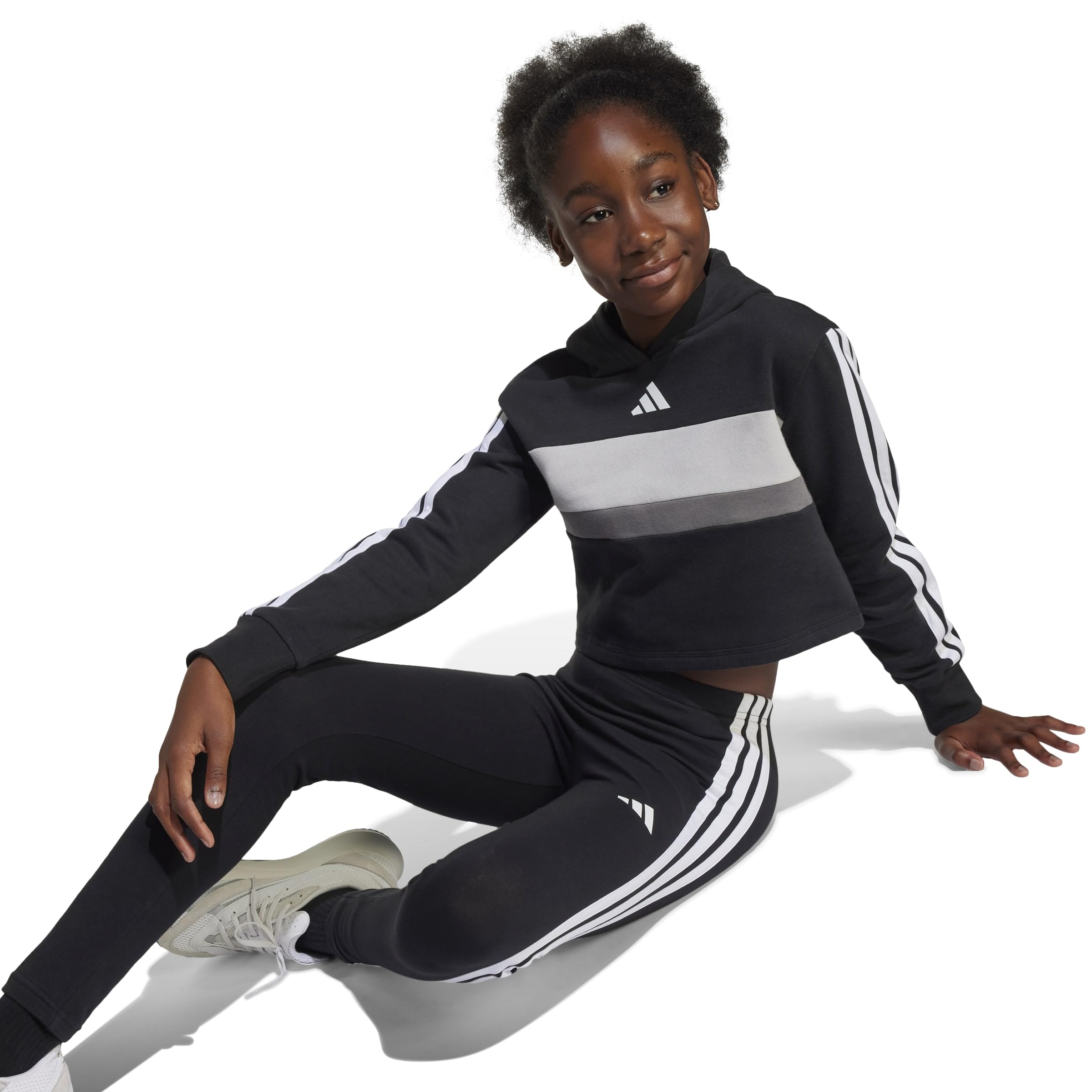 adidas Dresy Dziewczynki Seasonal Essentials Tiberio 3 Stripes Fleece Leggings Set