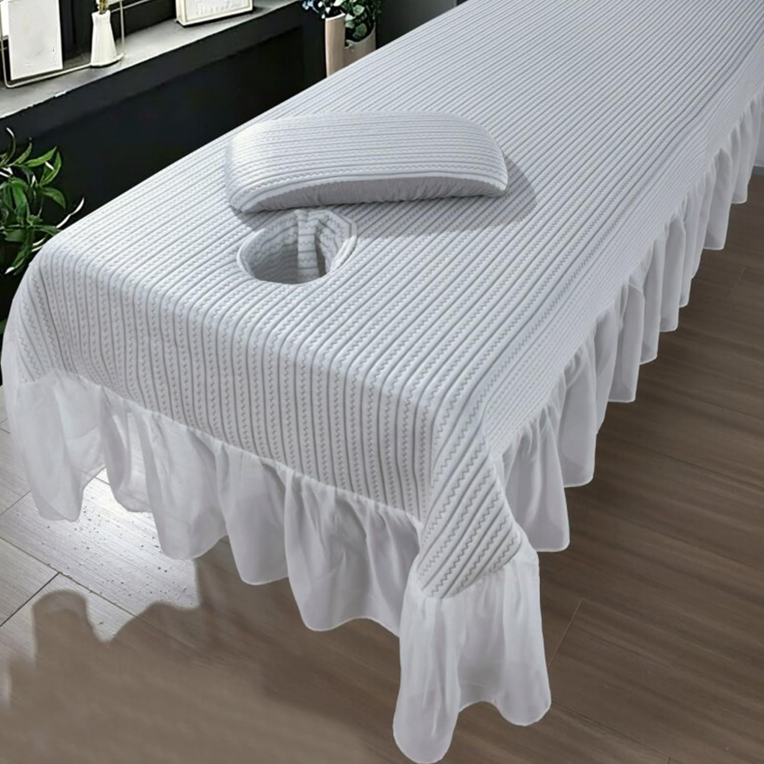 ,grey/A,105*210cm/41*83in,LDLCYCN Cooling Beauty Bed Sheet with Breathing Hole Reusable Spa Massage Linens Massage Bed Table Sheets Soft Beauty Massage SPA Couch Cover Machine Washable for Summer