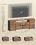SONGMICS BELLAH Collection - TV Stand pour les téléviseurs Jusqu'à 70 Pochettes, commode pour chambre, salon, coffre de tiroirs, acier, 11 Tiroirs et plateau, industriel, brun rustique ULGS043K101S
