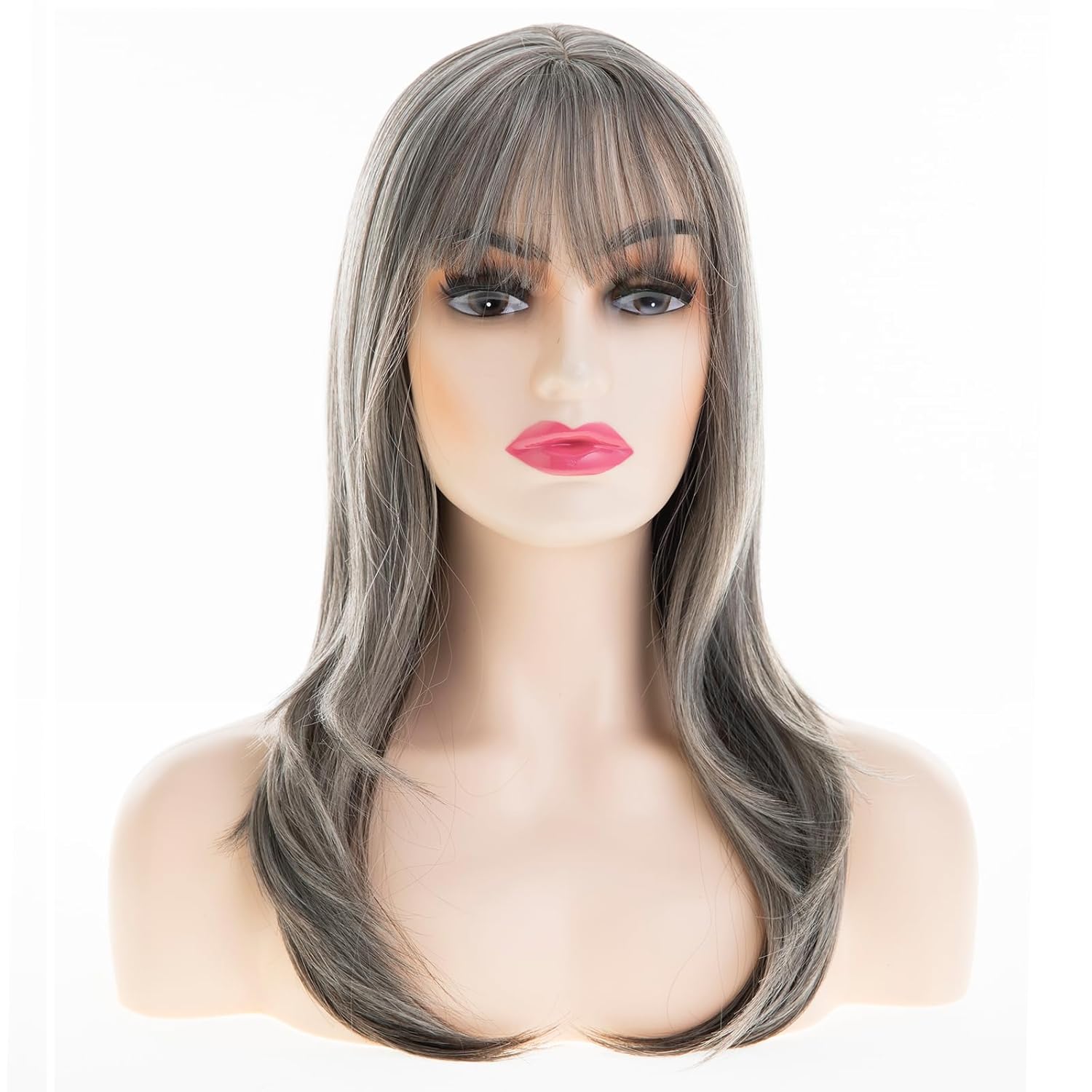 Long Straight Bangs Wig Women Fashion Synthetic Soft Silky Daily Party Halloween Wig