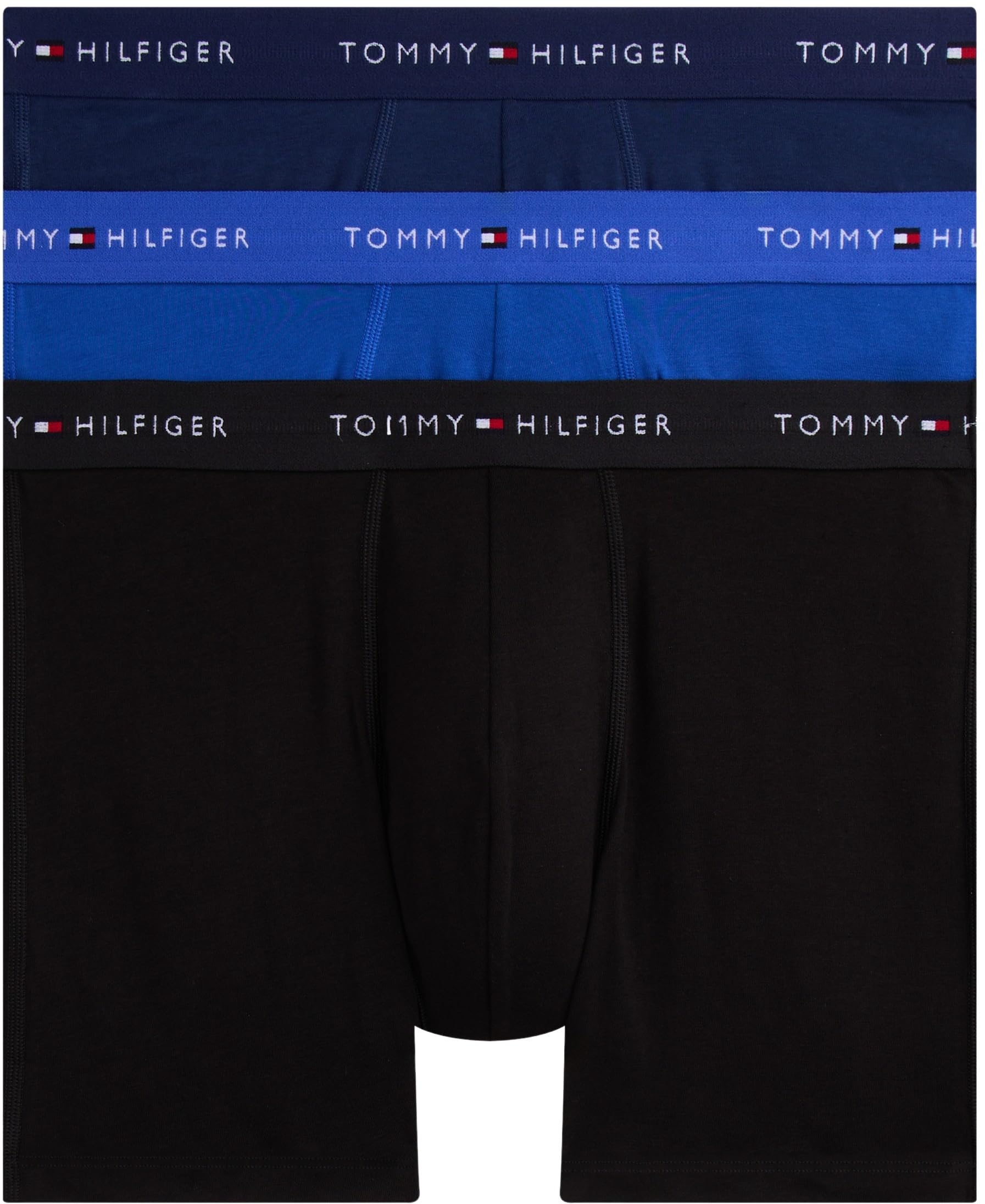 Lot de 3 Boxers Longs Tommy Hilfiger pour Homme - Multicolore avec Ceinture Logo