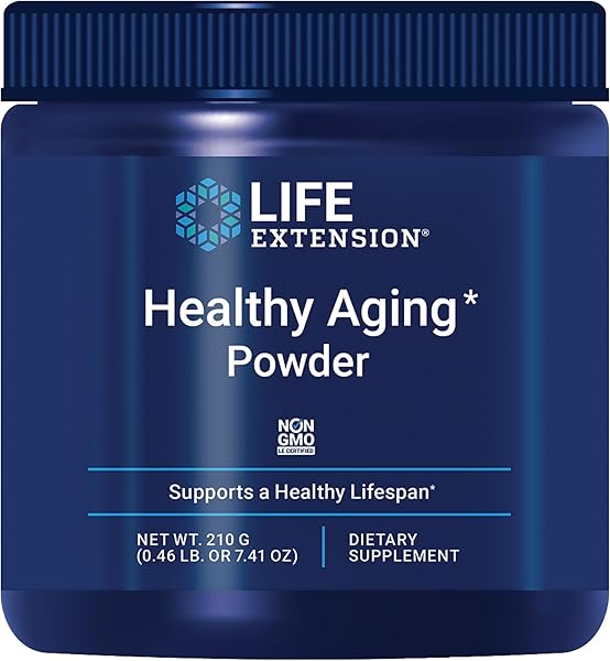 Life Extension Healthy Aging Powder, Healthy Aging Supplement, Heart Health, Brain Health, Exercise Performance, Taurine, Lithium, spermidine, Powder Blend, Non-GMO, Vegetarian, 30 Servings