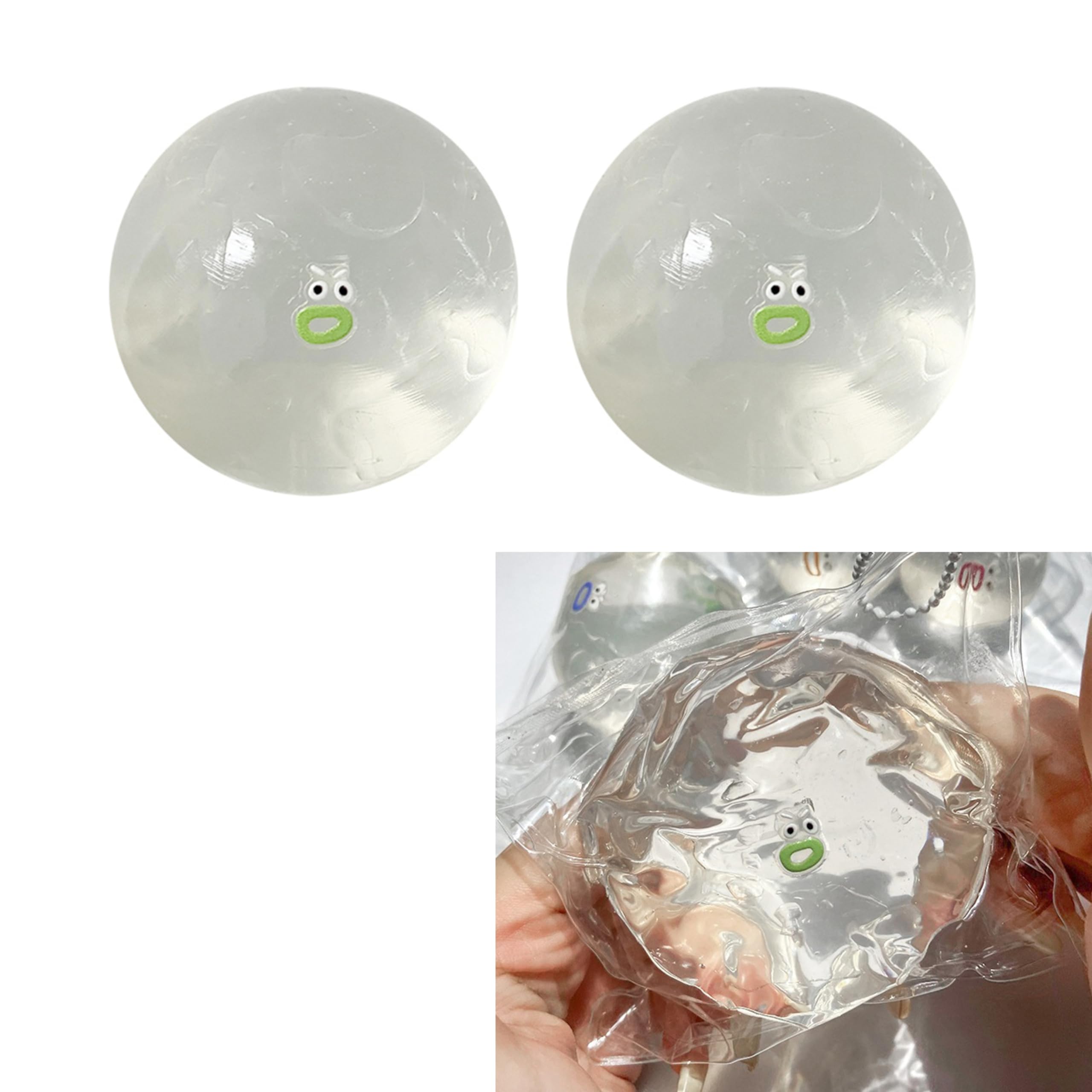 Amazon | ストレス解消 スクイーズボール 透明 2個/4個セット 3cm 4cm