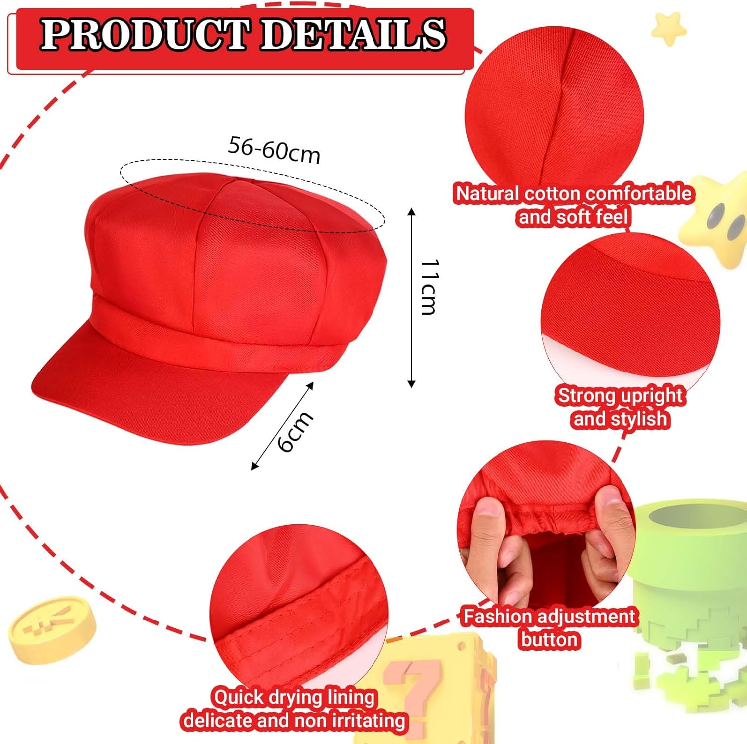 Kavoc Green Hat with Thigh-high Socks Royal Blue Tutu Skirt Suspender Fake Mustache Button Gloves for Halloween Party - Image 2