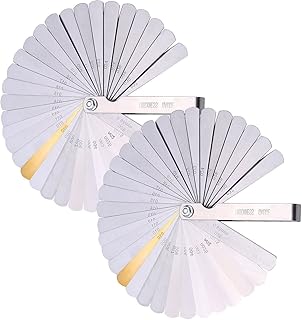 New 2 Pack Steel Feeler Gauge Dual Marked Metric and Imperial Gap Measuring Tool I 0.04-0.88 mm I 32 Blades I Made In India
