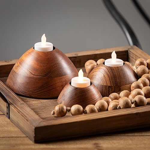 Miniatura 5 de Sullivans Guirnalda de cuentas de madera bronceada de 5 pies, decoración rústica de estilo bohemio campestre, perfecta para bodas, chimeneas,