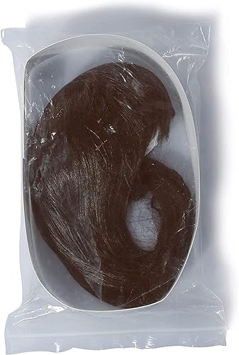 Miniatura 4 de ROSHUAN Pelucas Reborn para muñecas de bebé Reborn de pelo largo vertical, peluca de muñeca Reborn marrón, traje de pelo para muñecas de 24-28