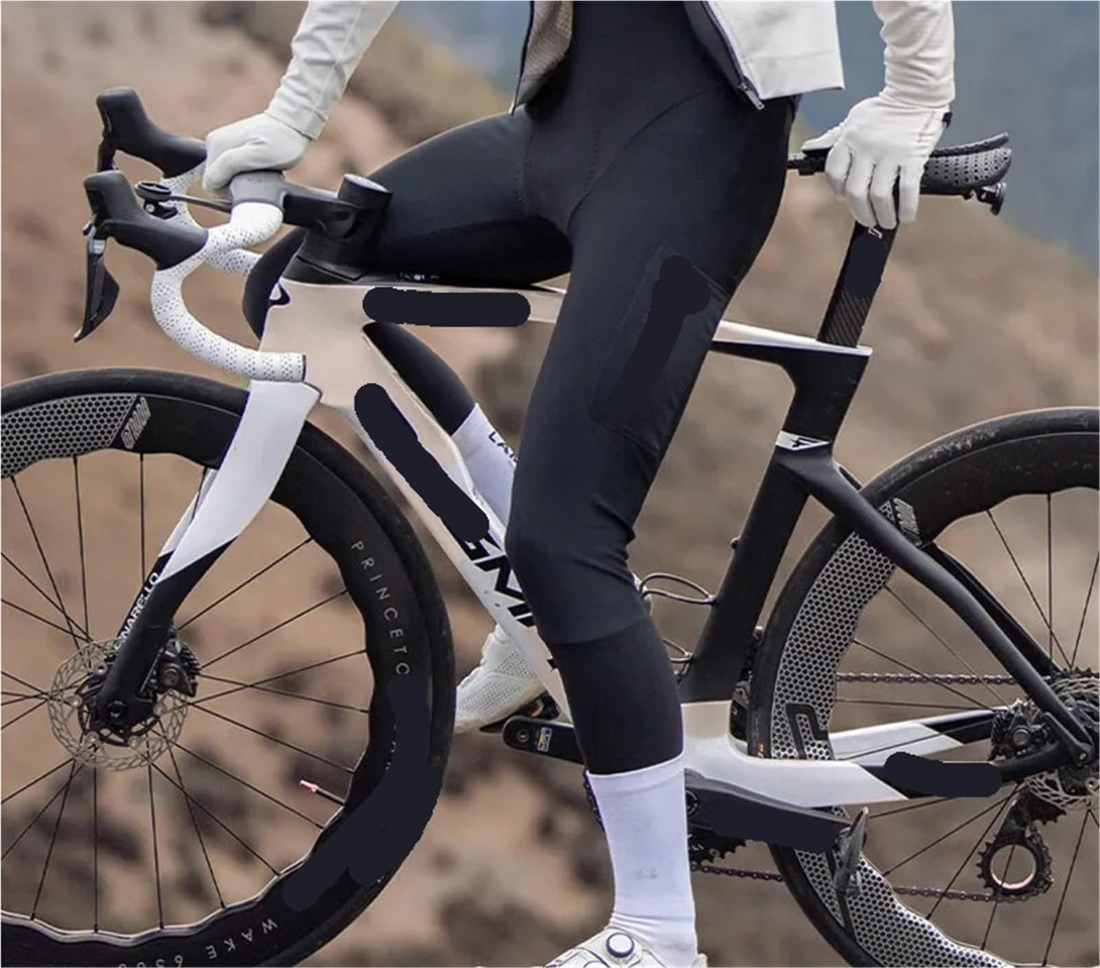 Pantalones de Ciclismo con Pechera Invierno for Hombre, Pantalones cálidos y cómodos Almohadilla, Negros for para Carretera
