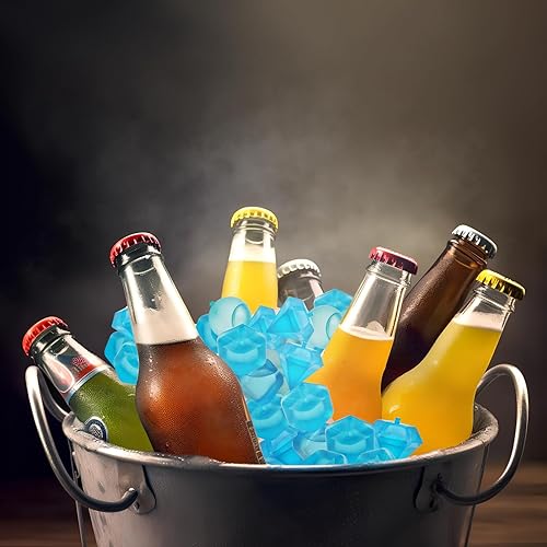 Miniatura 7 de Paquete de 40 cubitos de hielo de plástico reutilizables para bebidas como whisky, vino o café, para mantener tu bebida fría durante más tiempo, se