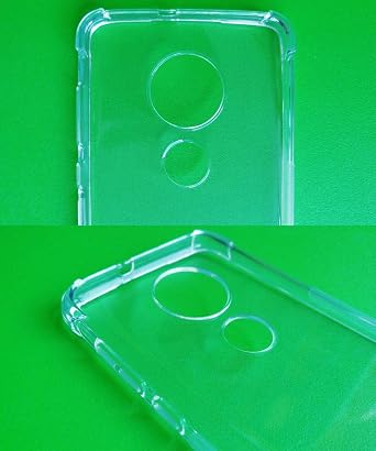 USTIYA Case Clear for Moto G7 Play TPU Four Corners Protective Cover Transparent Soft