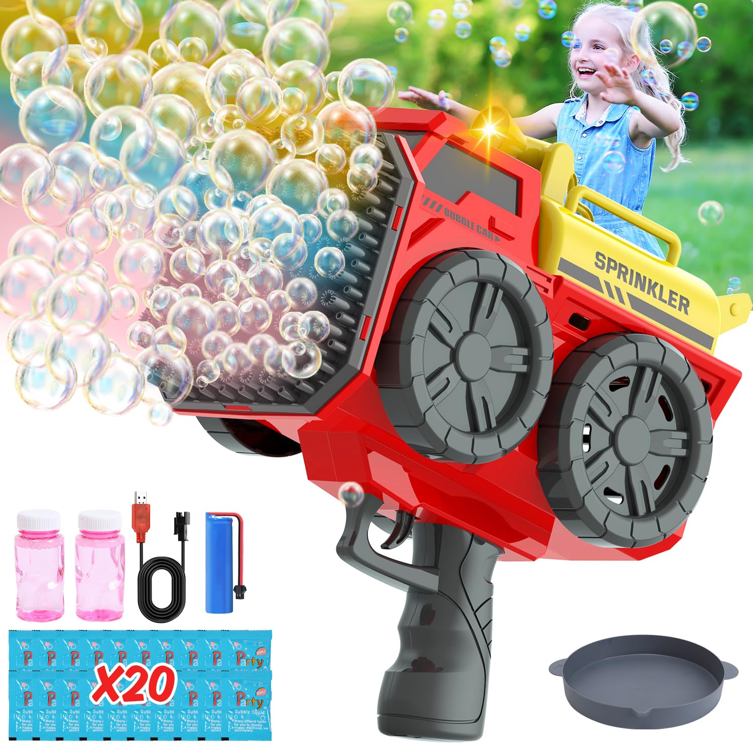 EagleStone Bubble Machine Gun, 139 Holes Bubbles Gun Kids Toys for Boys Girls Age 3 4 5 6 7 8 9 10 Year Old, Easter Basket Stuffers Birthday Wedding Party Favors Gifts