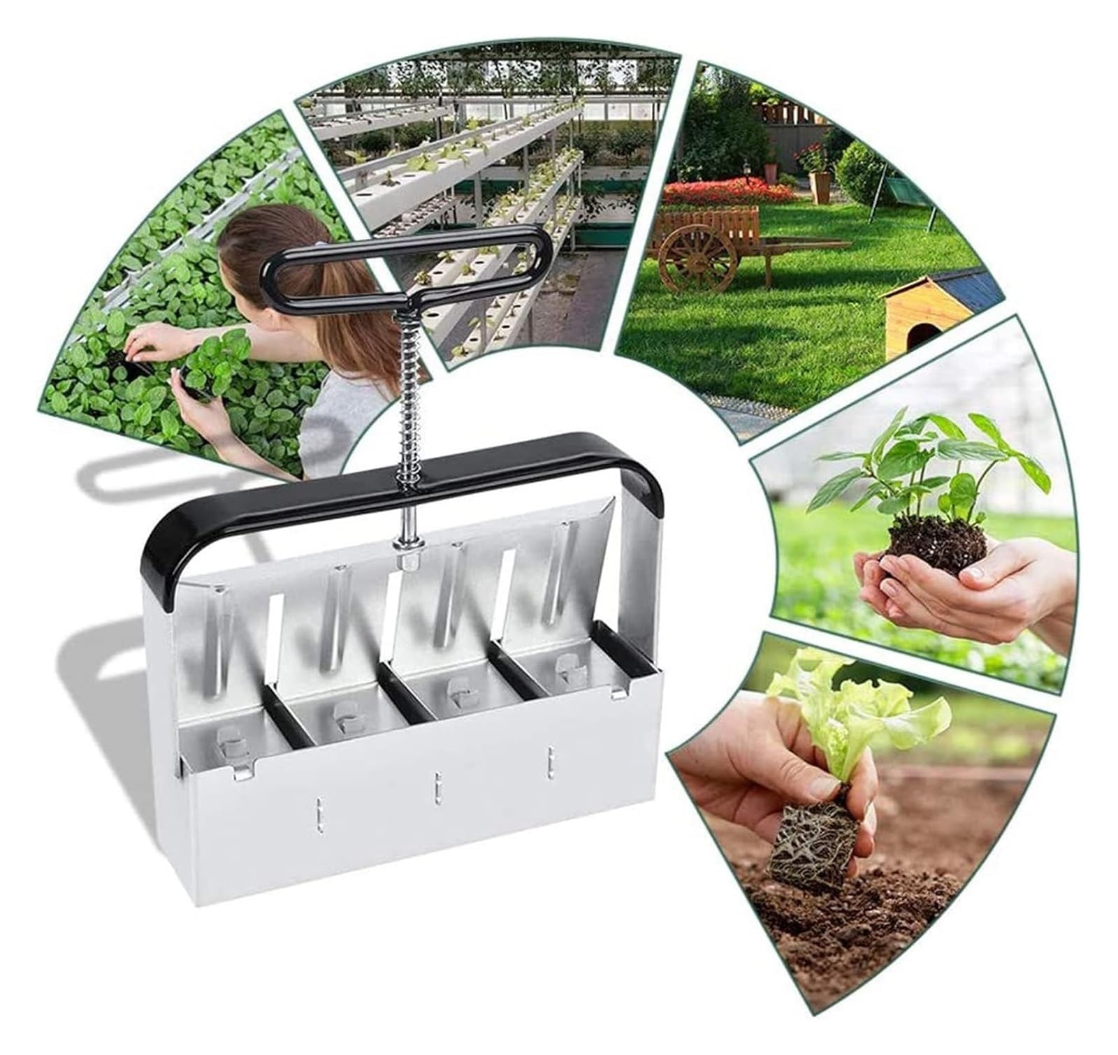 Machine Manuelle en Acier pour la Fabrication de Blocs de Terre pour semis - Machine à Blocs de Terre pour Le Jardinage et la Plantation - Créez Facilement des Blocs