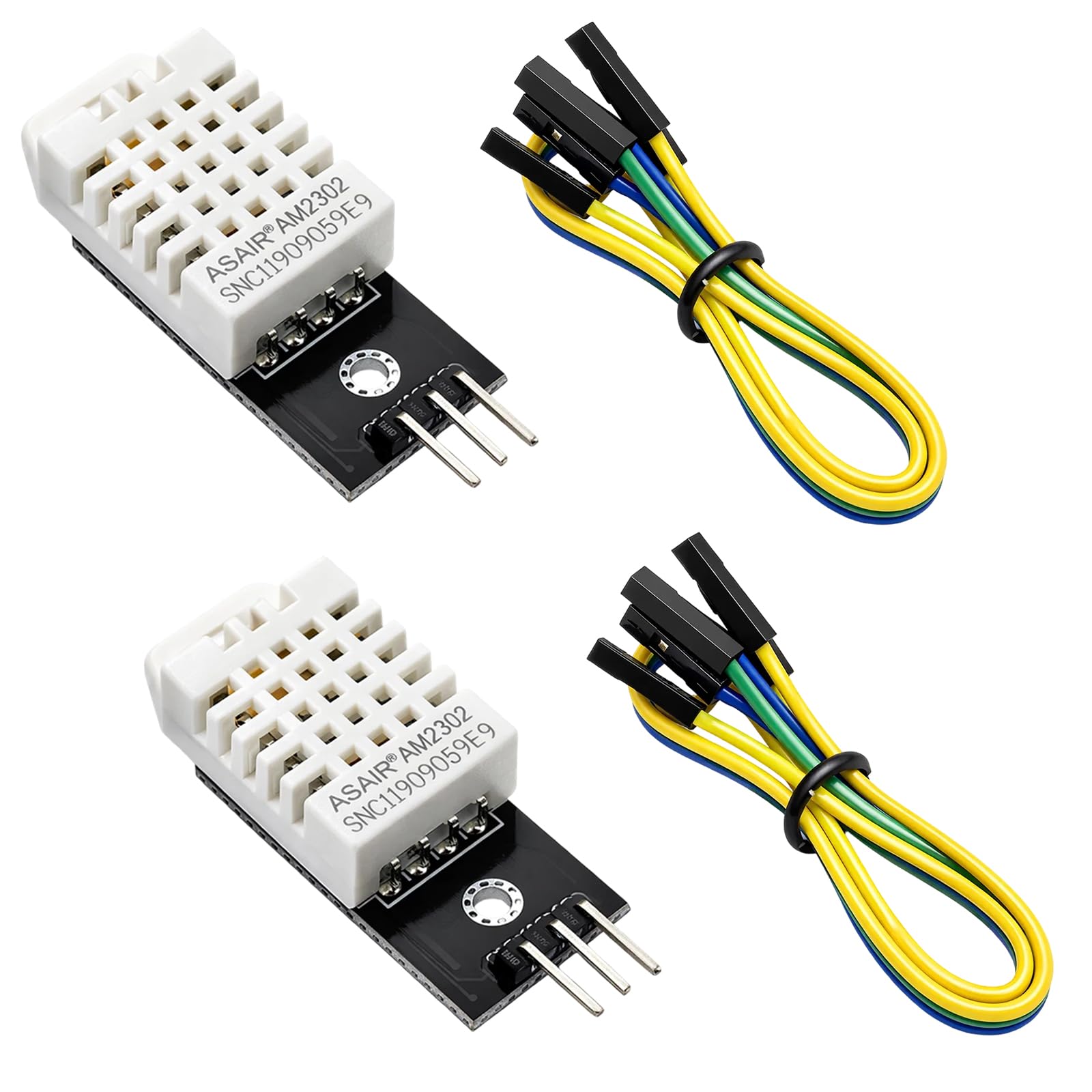 Czujnik Temperatury I Wilgotności DHT22 - Cyfrowy Czujnik Środowiska Z Dokładnością 0,5 ° C, Kompatybilny Z Arduino / Raspberry Pi Z 3-pin Kablem DuPont (kompatybilny Z DHT11)