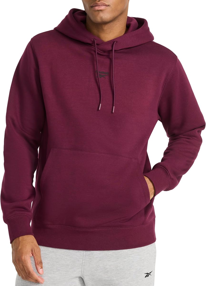 Sudadera con capucha Reebok Finisher para hombre, ajuste estándar, tejido polar de algodón y poliéster de peso medio