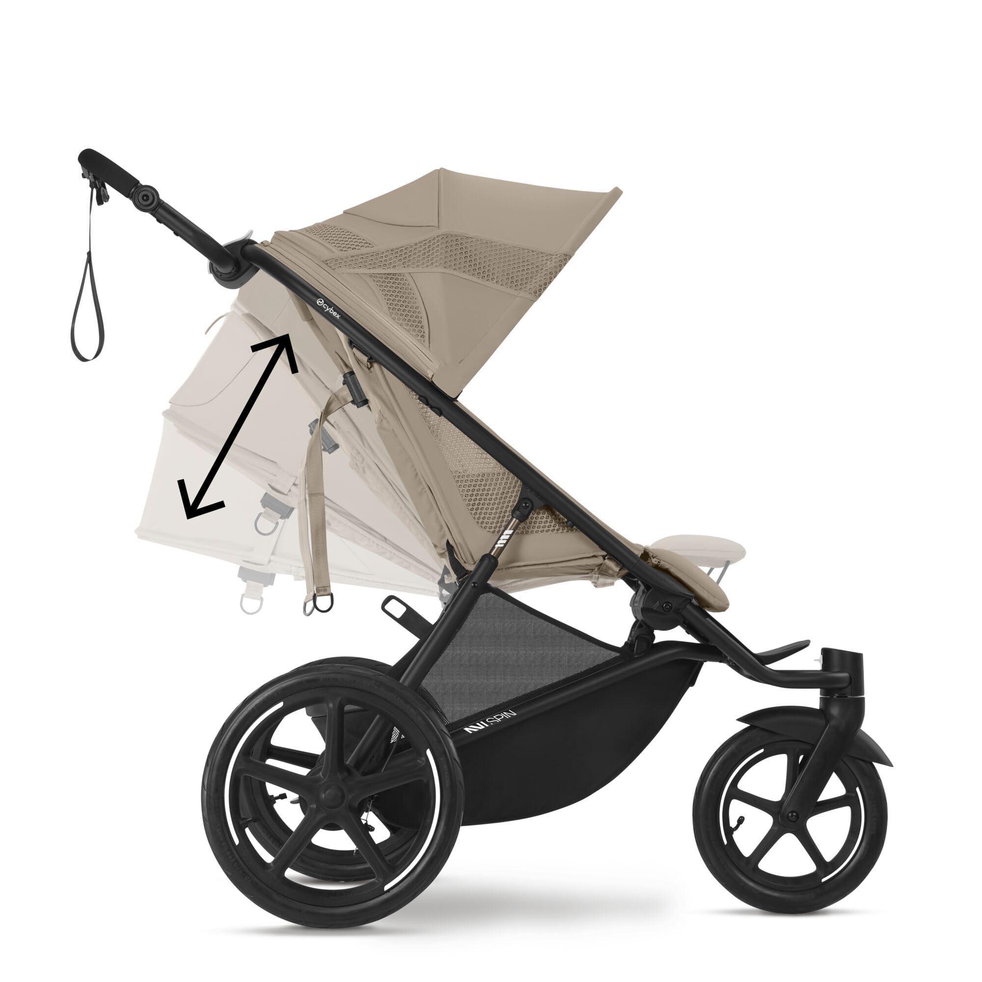 CYBEX Poussette AVI SPIN, De la naissance à environ 4 ans, Max. 111 cm et 22 kg, Poussette de ville et tout-terrain, Almond Beige
