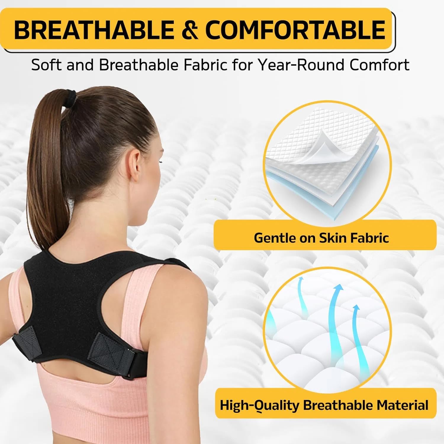 Vaunn Correcteur de Posture Dorsal pour Femmes et Hommes, Soutien Réglable, Correction de la Scoliose et des Bosses, Douleurs Dorsales, Correction de la Colonne Vertébrale - 4