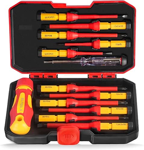 BILITOOLS 1000V Insulated Electrician Screwdriver Set - 13pcs Electrical Tools