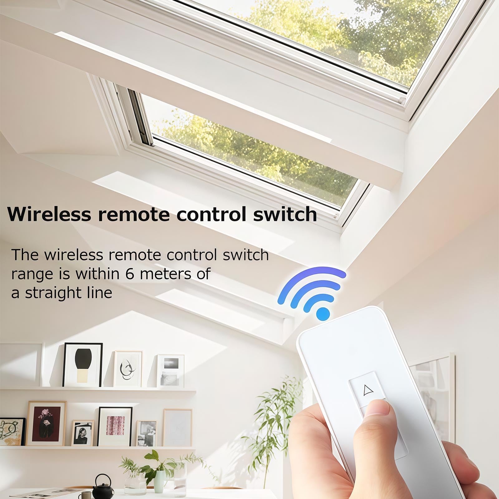 Abridor eléctrico de ventana, abridor de ventilación motorizado automático con interruptor de pared y control remoto, carrera ajustable de 300 mm a 1000 mm para una fácil ventilación de ventanas