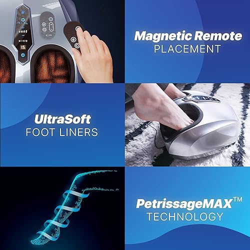 Miniatura 8 de MIKO Máquina masajeadora de pies con amasado profundo compresión shiatsu y calor para fascitis plantar neuropatía se adapta hasta hombres talla 13