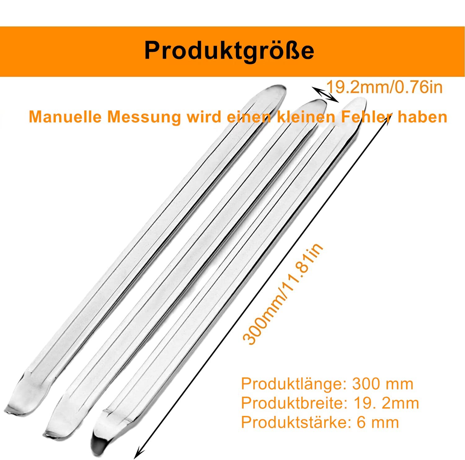 Leve Per Pneumatici Shinybox | 3 Pezzi Da 30 Cm | In Acciaio Al Manganese | Per Moto E Biciclette - Foto 12