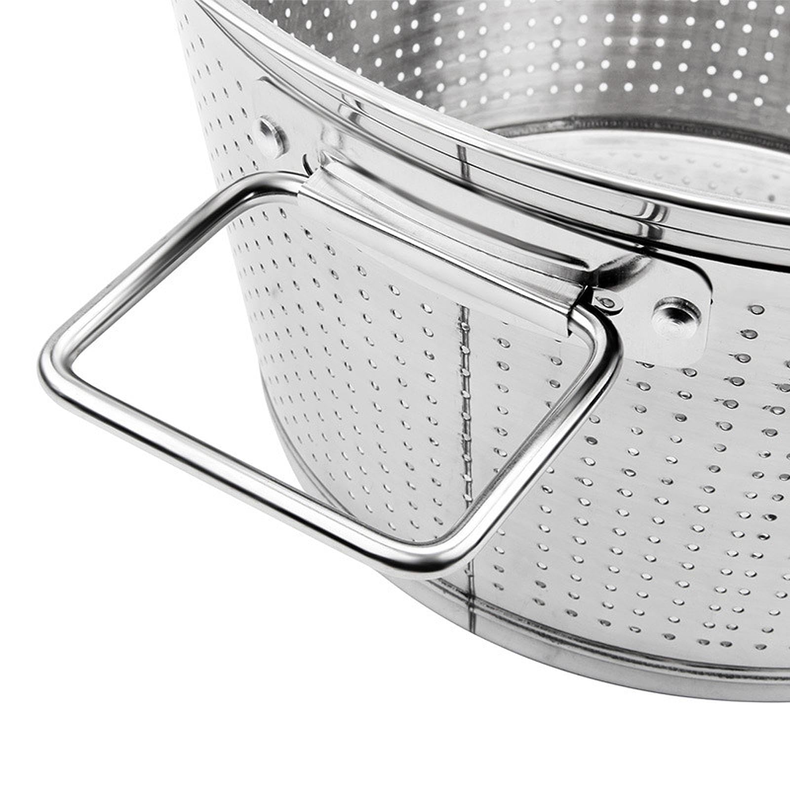 Reissieb Edelstahl Küchensieb Filterkorb Drainageschüssel mit Langlebigem Material für Vielseitige Verwendungen für Obst Gemüse Reis Tischware Küche Z, Groß