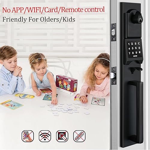 Miniatura 8 de NEWBANG Cerradura electrónica inteligente para puerta con teclado para una sola puerta, manija electrónica sin llave para puerta delantera con