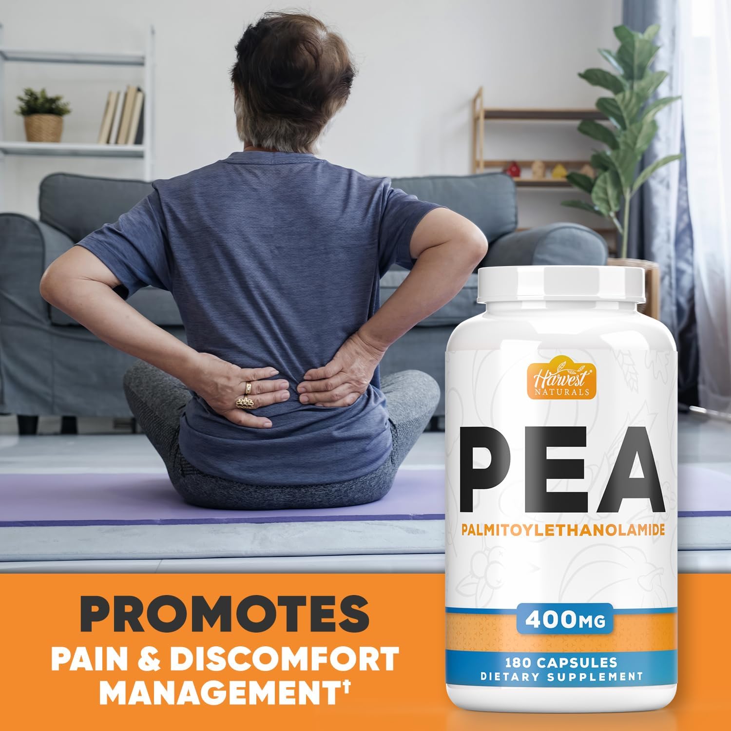 Palmitoylethanolamide Capsules | Pea 400mg | 180 Pill Count | Promotes Natural Inflammation & Discomfort Relief | Lab Tested Ingredients - Image 5