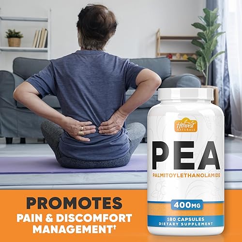 Miniatura 5 de Cápsulas de palmitoiletanolamida Guisante de 400 mg 180 píldoras Promueve la inflamación natural y el alivio de molestias Ingredientes probados