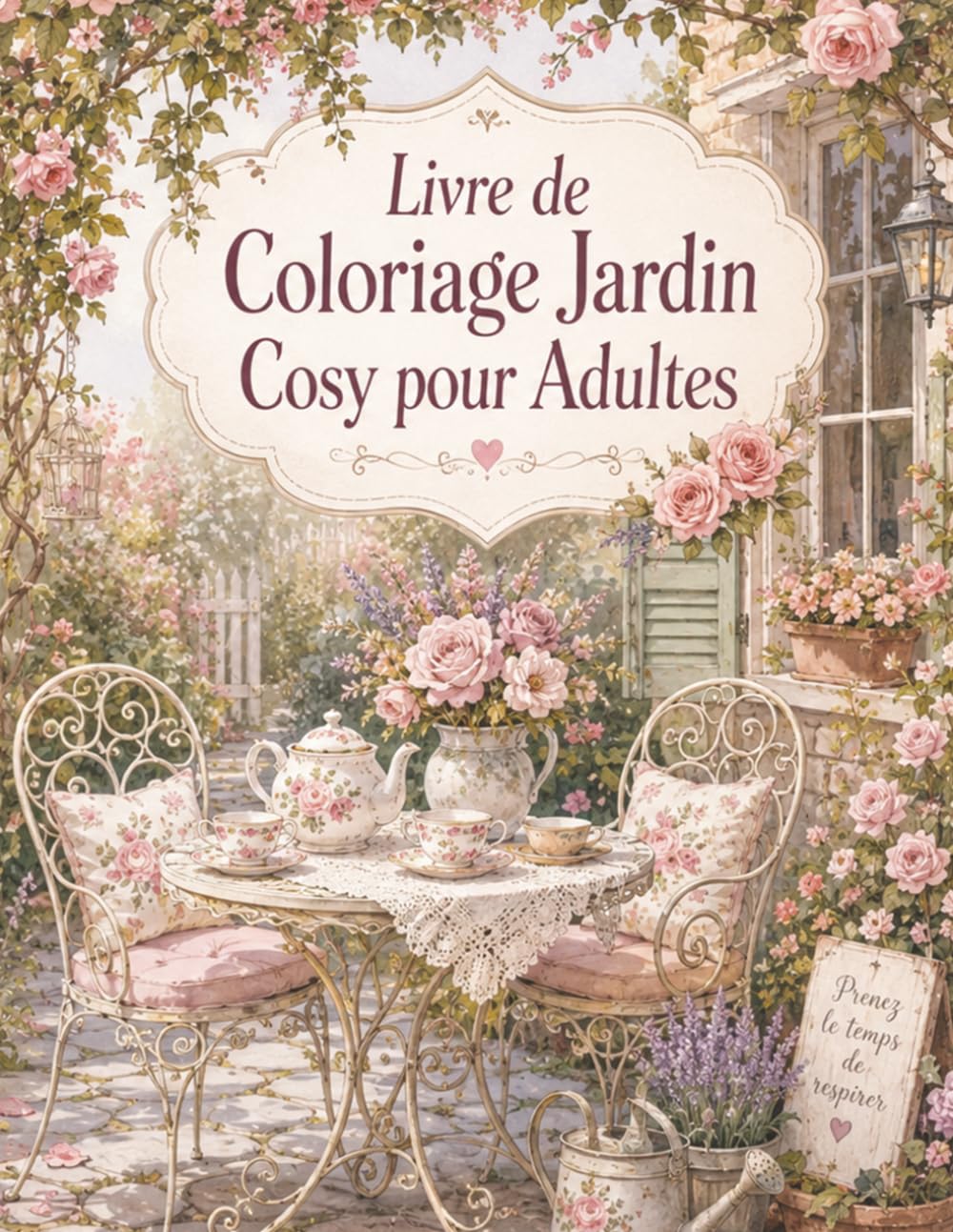 Livre de Coloriage Jardin Cosy pour Adultes: Fleurs, potagers, salons extérieurs et ambiances botaniques pour une pause détente