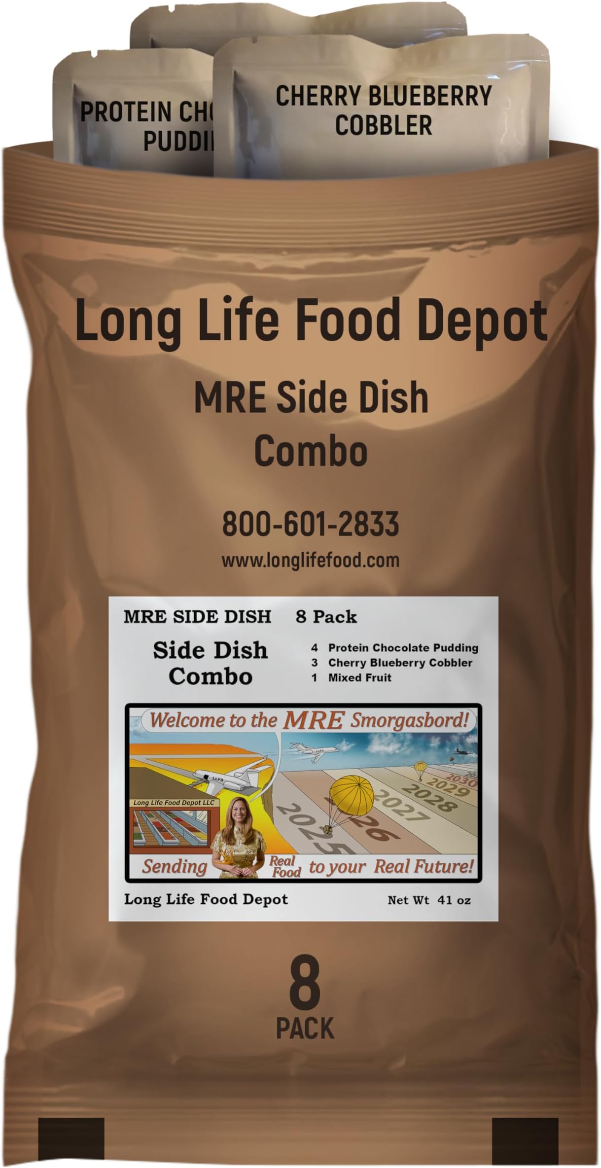 MRE Side Dish Combo (8-Pack) – Long Shelf Life – 2023+ Production Dates by Long Life Food Depot – Meals Ready to Eat - Combo 1