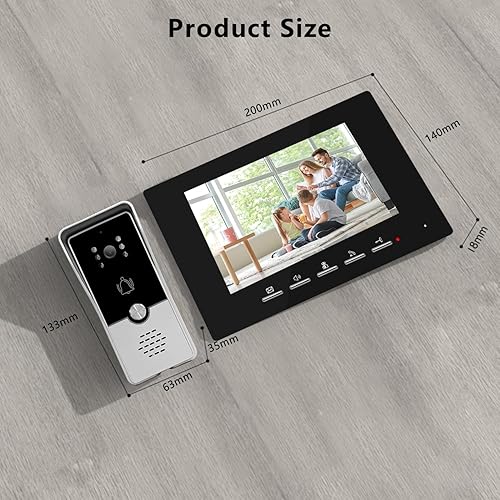 Miniatura 6 de Timbre de video con cable con kit de cámara y monitor, timbre de intercomunicación con cámara, sistema de intercomunicación de video de doble vía