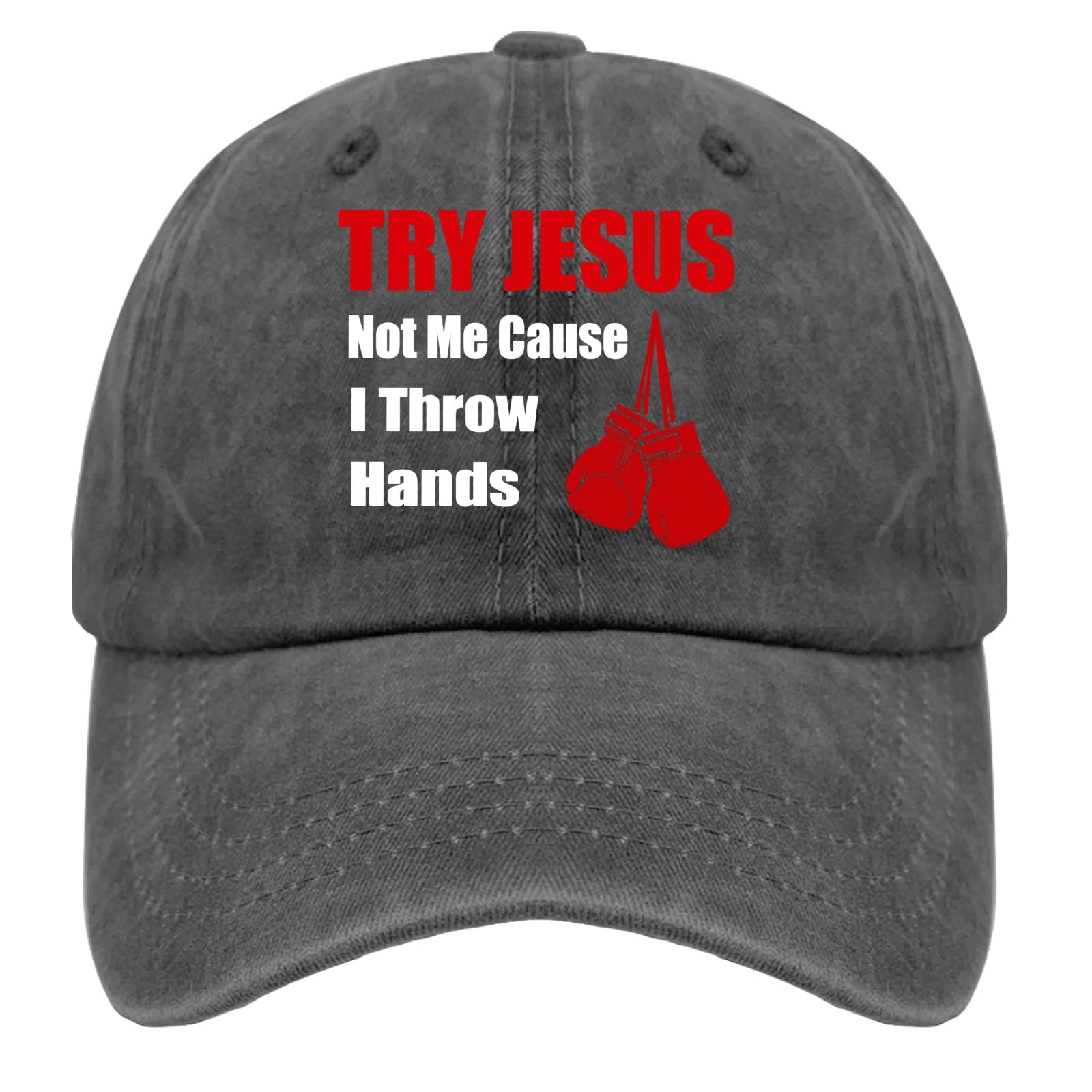 Hat Try Jesus Not Me Cause I Throw Hands Baseball Cap Cap Vintage Cotton Washed Baseball Caps