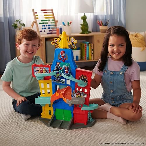 Miniatura 4 de Marvel Spidey y Sus Increíbles Amigos Juego de Pista de la Ciudad - Juego de 24 Pulgadas con Dos Vehículos Exclusivos de 3 Pulgadas