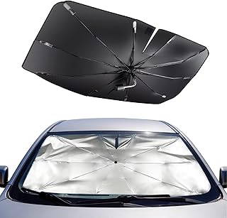 Sunshade for Car Windshield Foldable Sunshade Umbrella Car Front Window 360°Rotatable and Bendable Support Bar