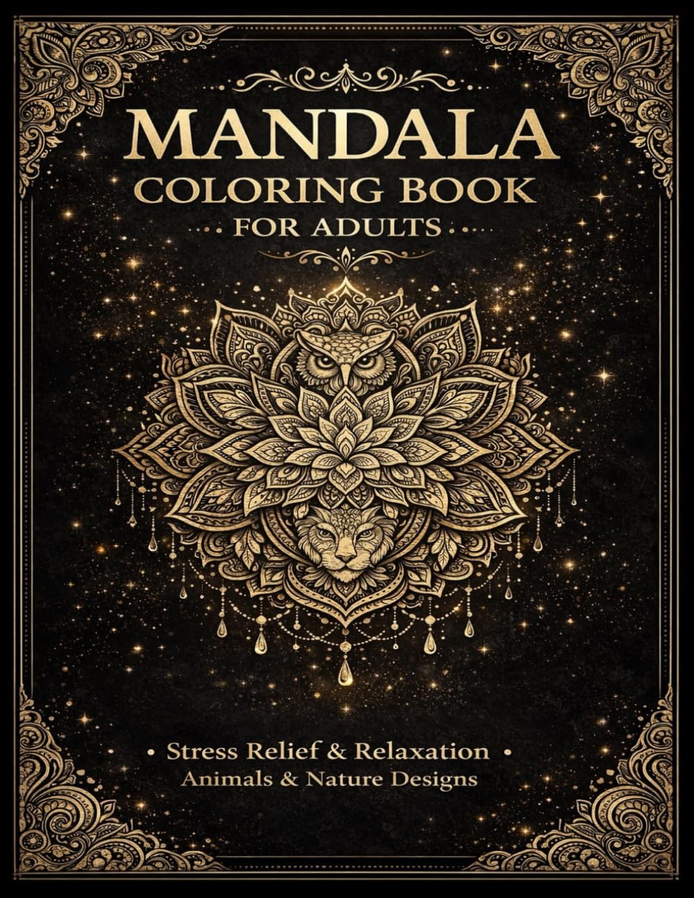 Mandala Coloring Book for Adults: Animals, Flowers & Nature Mandalas for Relaxation, Stress Relief and Mindfulness