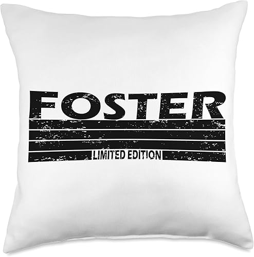 Retro Vintage Limited Edition Last Name Sunset Tee Foster Surname Limited Edition Retro Vintage Style Sunset Throw Pillow, 18x18, Multicolor