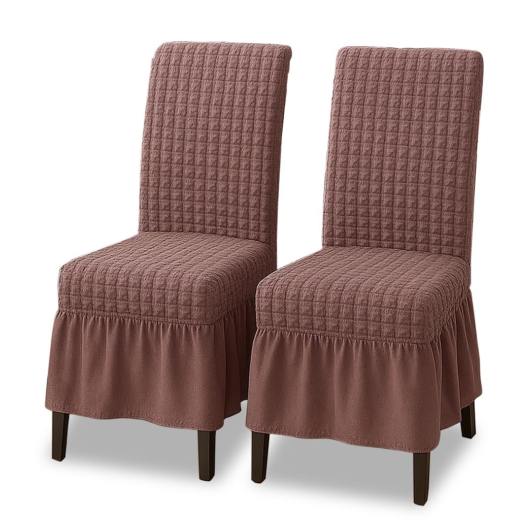 TONY STARK Frill Chair Covers - Elegant Dining Room Style -1 TONY STARK Frill Chair Covers - Elegant Dining Room Style -1